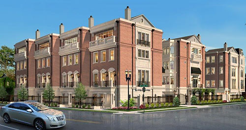 Rendering of Proposed Cadogan Place Townhome Development, 1903-1917 Revere St. at San Felipe, Upper Kirby, Houston