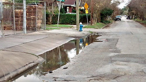 Water in Street, 200 Block of Cordell St., Brooke Smith, Houston