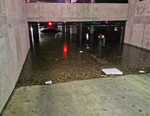 Flooded Garage, Calais at Courtland Square Apartments, Midtown, Houston