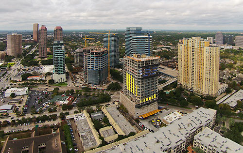 Aerial View of Post Oak Blvd., Uptown, Houston