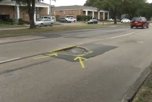 Potholes on Richmond Ave. Near S. Rice Blvd., Houston