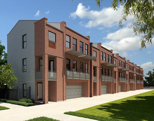 Rendering of Townhomes at 1707 Holman and 1606 Francis Streets, Midtown, Houston