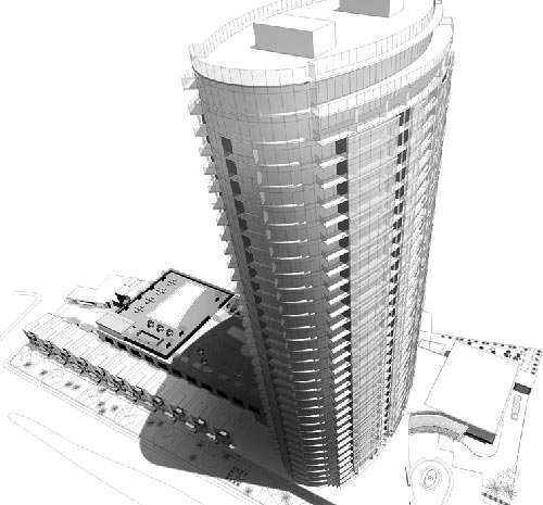 Proposed 33-Story Residential Tower for San Felipe St., Houston