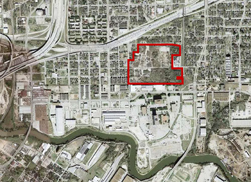 Aerial View of MDI Superfund Site, 3617 Baer St., Fifth Ward, Houston