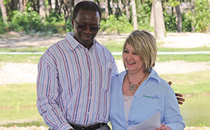 Cherno M. Ijie and Regina Lindsey at Opening of Ida Gaye Gardens Park, Greenspoint, Houston
