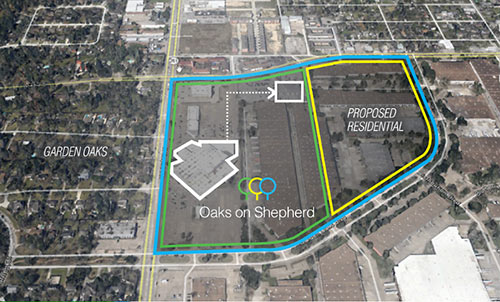 Proposed Oaks on Shepherd Shopping Center, 4000 N. Shepherd Dr., Independence Heights, Houston