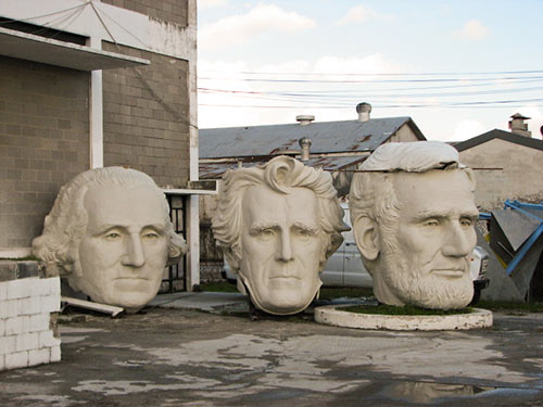Heads of Washington, Jackson, and Lincoln by David Adickes, Sculpturworx Studio, Houston