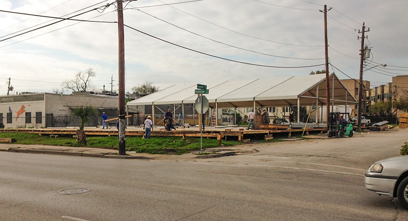 Tent at 1643 Westheimer Rd. at Kuester, Lower Westheimer, Montrose, Houston