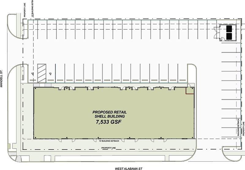 Proposed Alabama Row Shopping Center, 1518 W. Alabama St., Montrose, Houston
