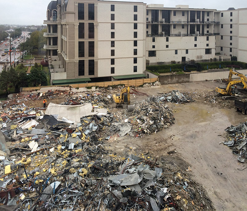 Demolition of RR Donnelley Printing Company Building, 1015 S. Shepherd Dr.,  Shepherd Curve, Houston
