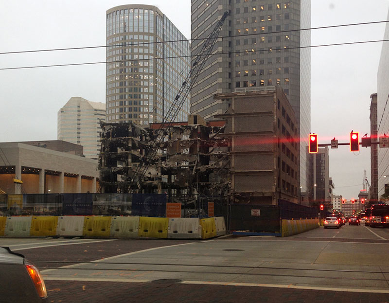 Demolition of Houston Club Building, Downtown Houston