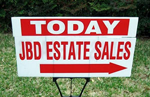 Sign for JBD Estate Sale, Houston