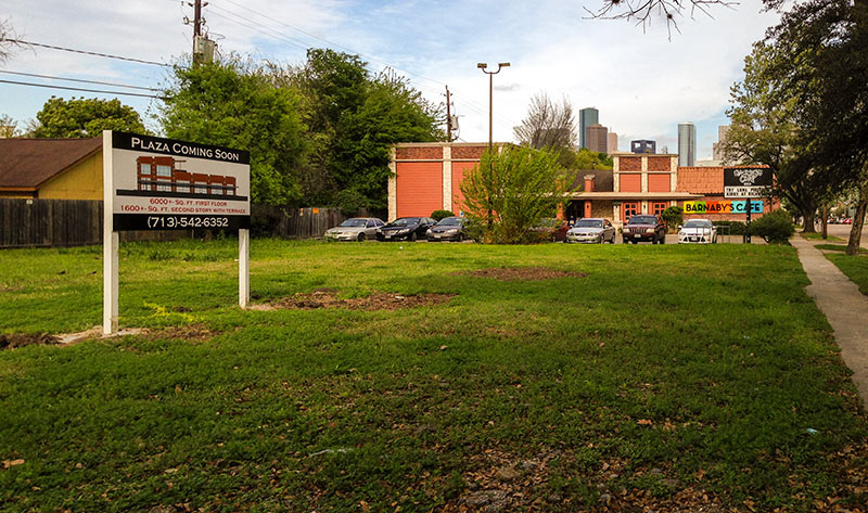 Site of Proposed West Gray Plaza Strip Center, 504 W. Gray St., North Montrose, Houston