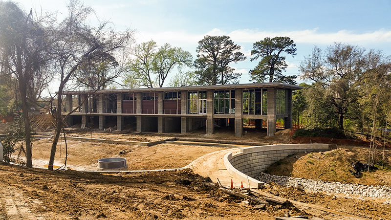 Construction of The Dunlavy, Buffalo Bayou Park, North Montrose, Houston
