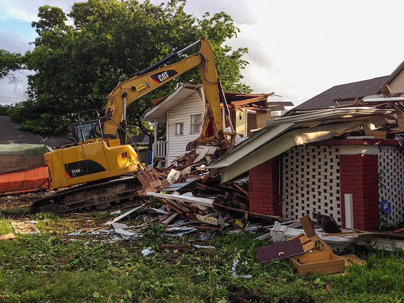 Demolition, Crockett St. at Henderson St., First Ward, Houston
