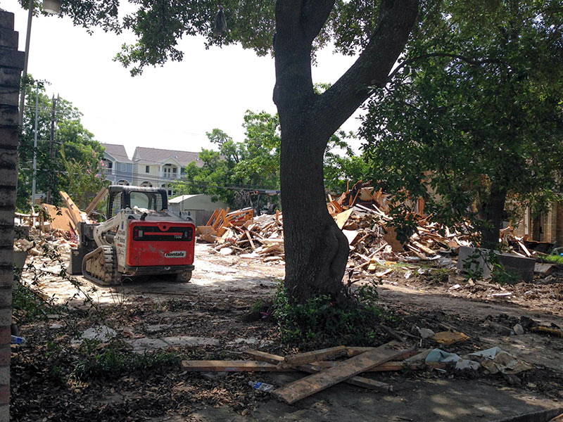 Demolition of 2499 Ella Blvd., Shady Acres, Houston