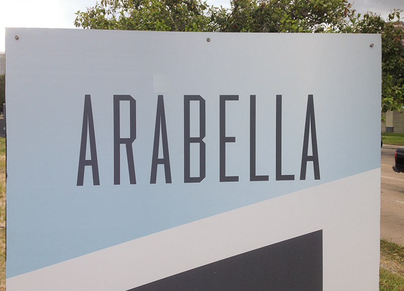 Sign for Arabella, 4521 San Felipe St., Highland Village, Houston
