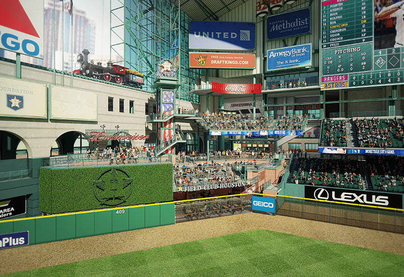 Rendering of Proposed Renovations to Minute Maid Park Center Field, Downtown Houston