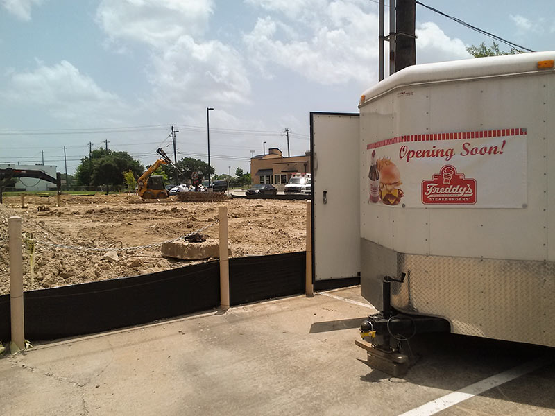 Construction Trailer for Freddy's Frozen Custard and Steakburgers, 1111 N. Dairy Ashford St., Memorial, Houston