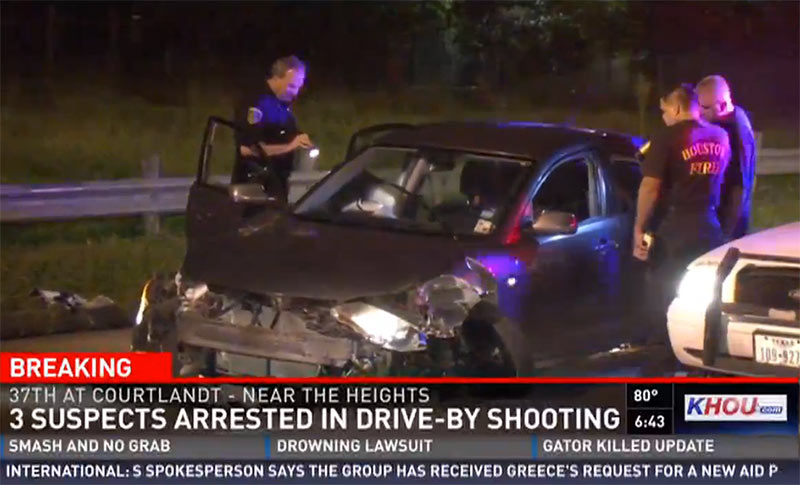 Screenshot of KHOU Report on Shooting in Independence Heights, Houston