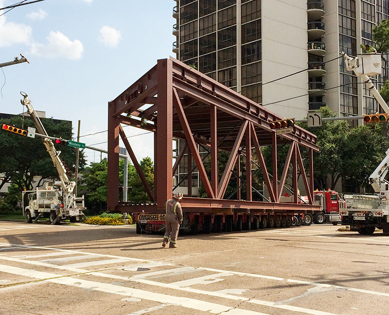 Skywalk Moving on Corner of Woodway and South Post Oak Blvd., Galleria, Houston
