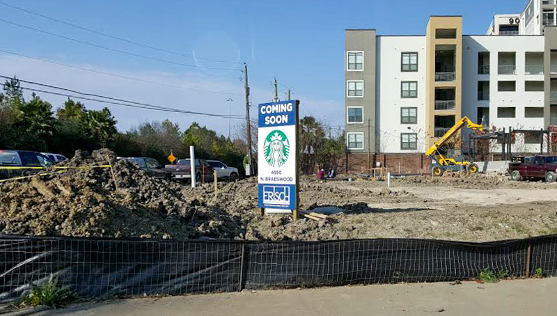 Future Site of Starbucks, 4660 N. Braeswood Dr., Braeswood Place, Houston, 77096