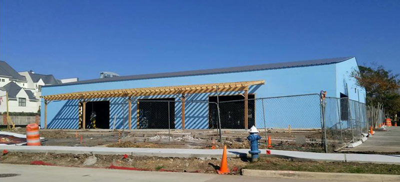 Construction of Kirby Ice House at 3333 Eastside St., Upper Kirby, Houston, 77098