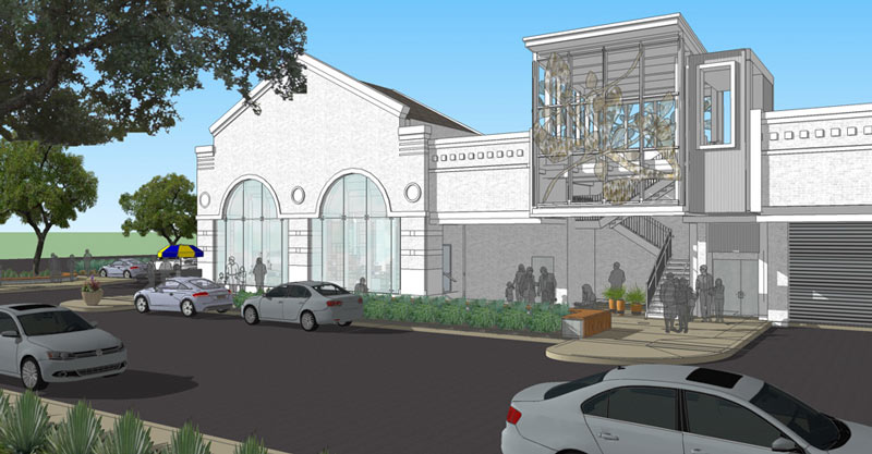 Rendering of Proposed Rice Village Arcade Renovations, 2506 University Blvd., Rice Village, Houston, 77005
