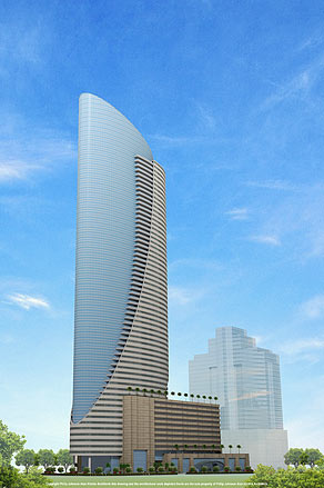 Previously proposed 50-story AmREIT tower, Post Oak Blvd. at San Felipe Rd., Uptown, Houston, 77056