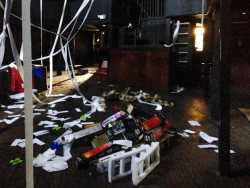 Trashed interior of Fitzgerald's, 2705 White Oak Dr, Heights, Houston, TX 77007