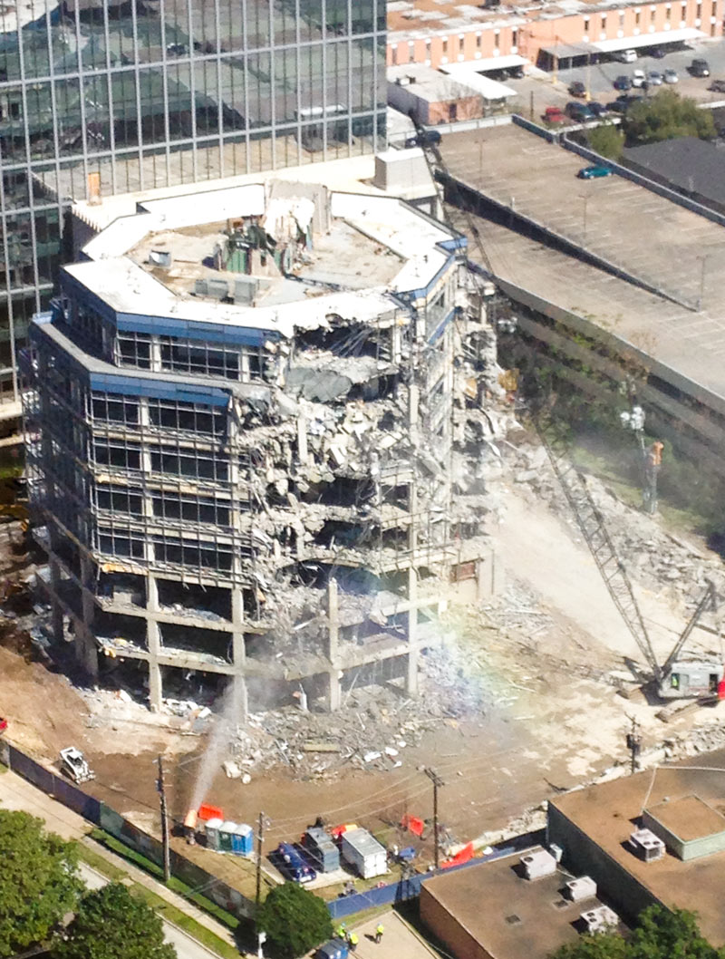 Demolition of Solvay America Building, 3333 Richmond, Greenway Plaza, Houston, 77098