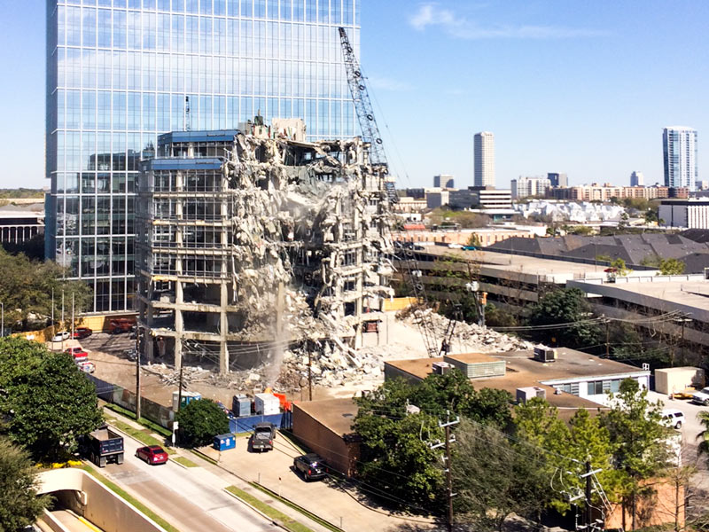 Demolition of Solvay America Building, 3333 Richmond, Greenway Plaza, Houston, 77098