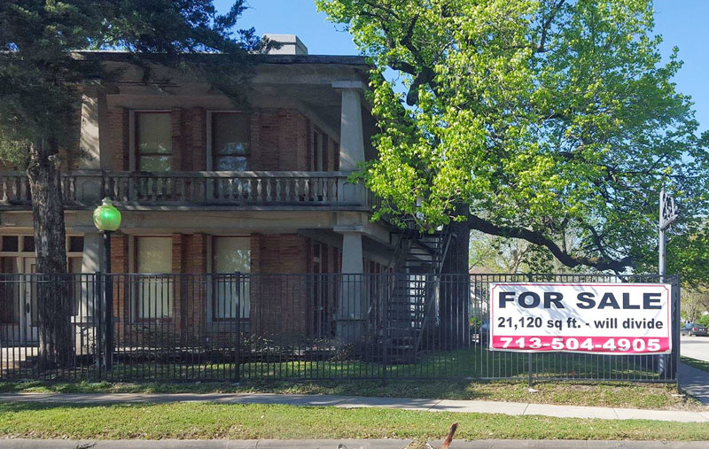 For Sale sign at the Banta House, 119 E. 20th St., Houston Heights, Houston, 77008