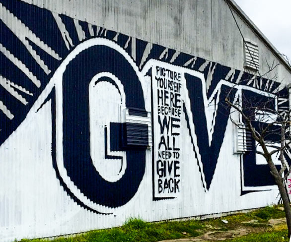 Former Give mural, 2512 Woodhead St., Montrose, Houston, 77019