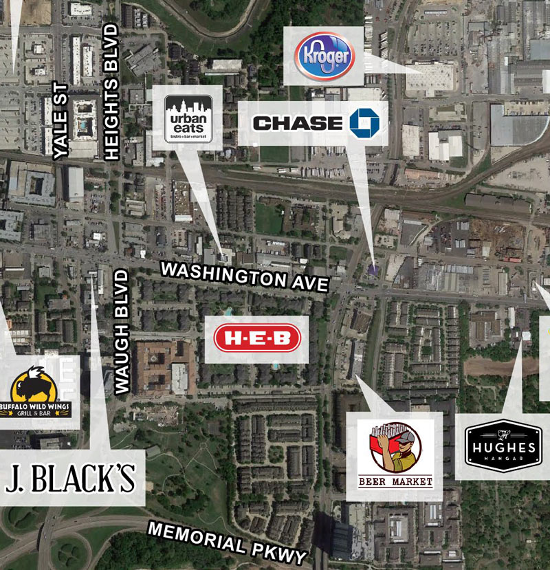 H-E-B mapped on Washington Ave. by Braun Enterprises