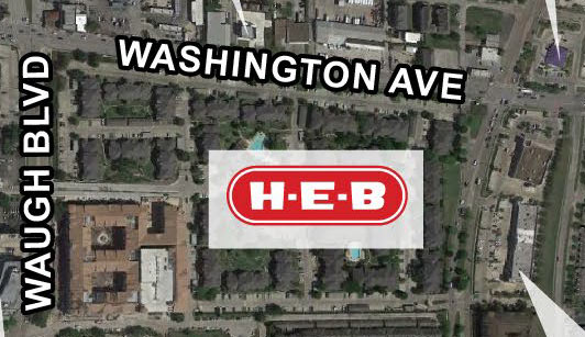 H-E-B mapped on Washington Ave. by Braun Enterprises