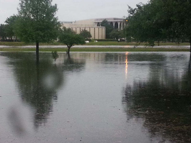 Flooding along S. Braeswood Dr., Meyerland, Houston, 77096