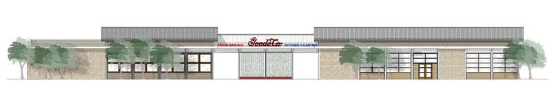 Rendering of Goode Co. Barbecue Kitchen and Cantina, 8865 Six Pines Dr., Shenandoah, 77380