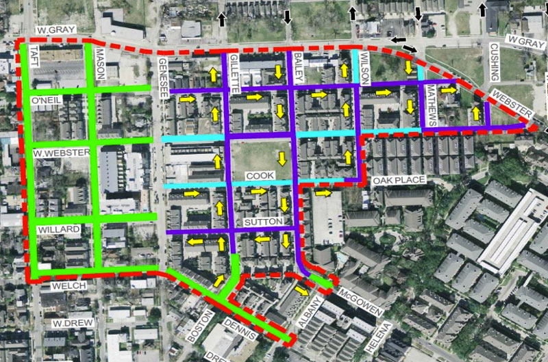 Proposed street work, Fourth Ward, Houston, 77006