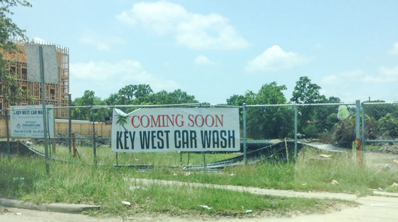 Future Key West Car Wash next to 9000 Main St. 