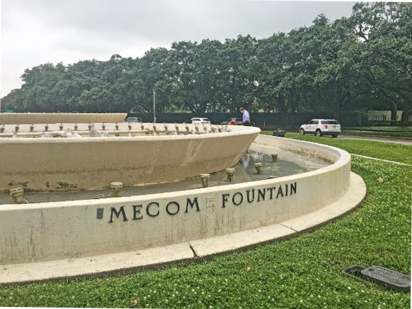 Mecom Fountain de-restoration, Main at Montrose, Museum District, Houston, 77006