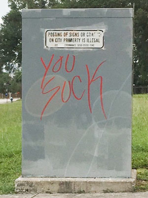 graffiti at 1601 Alabama St.,  Midtown, Houston, 77004