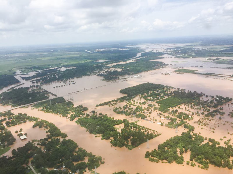 TxDOT Aerial Photo of Brazos River Flooding at FM 723, Rosenberg, TX, 77471