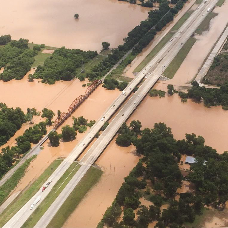 TxDOT Aerial Photo of Brazos River Flooding at I-10, Brookshire, TX, 77479