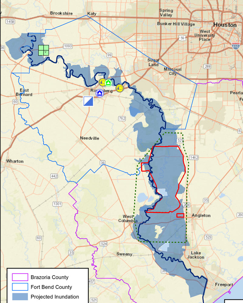 June 5th Worst Case Brazos River Flood Map