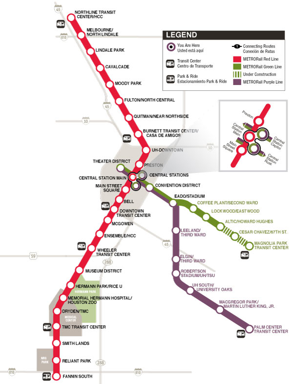 METRORail Light-rail Map