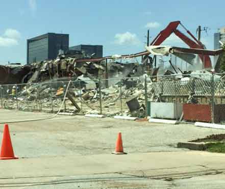 Demolition of Belt West Shopping Center Northern Building, 10220 Westheimer Rd., Westchase, Houston, 77042