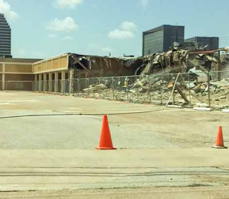 Demolition of Belt West Shopping Center Northern Building, 10220 Westheimer Rd., Westchase, Houston, 77042
