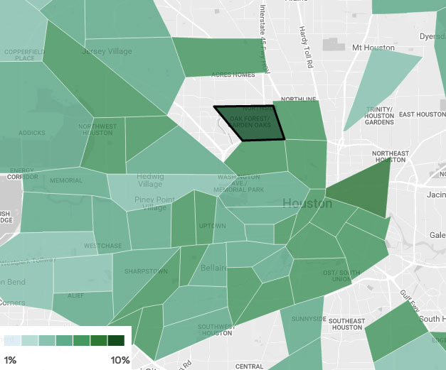 AirBnB Mapping Tool Showing Nightly Income as Percentage of Average Area Rent