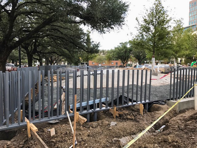 Construction at Levy Park, 3801 Eastside St. at Richmond Ave., Upper Kirby, Houston, 77098